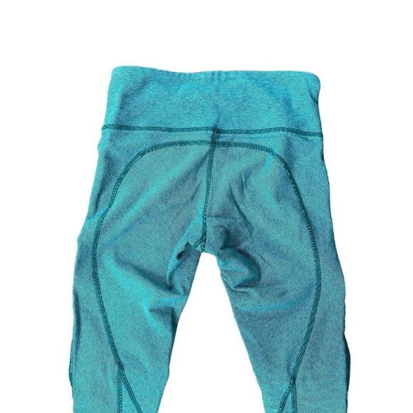 Lululemon Wunder Under Green Stripe Leggings 32” Inseam 4 - Picture 5 of 5